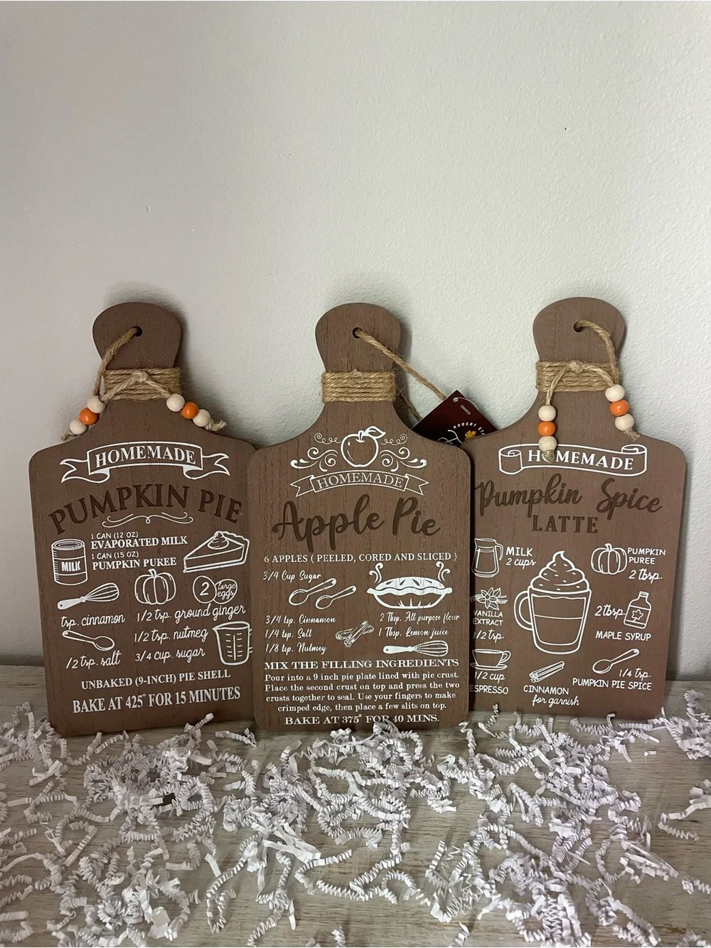 Rustic Brown Wooden Recipe Cutting Board Decor  - Pick One